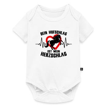 Herzschlag Pferd Hufschlag | Farben änderbar - Baby Premium Kurzarmbody - Weiß - Vorne