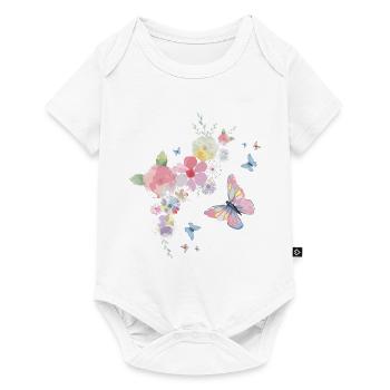 Butterflies and flowers - Baby Premium short-sleeve bodysuit - white - Front