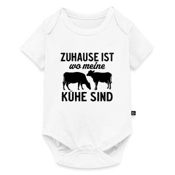 Zuhause Ist wo meine Kühe Sind - Baby Premium Kurzarmbody - Weiß - Vorne