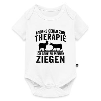Ich gehe zu meinen ziegen - Baby Premium Kurzarmbody - Weiß - Vorne