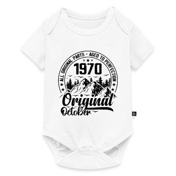 1970 October Original 54 Years Birthday Gift - Baby Premium short-sleeve bodysuit - white - Front