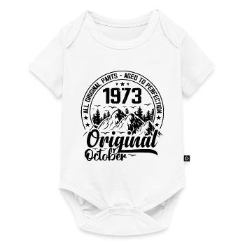 1973 Oktober Original 51 Jahre altes Geburtstagsgeschenk - Baby Premium Kurzarmbody - Weiß - Vorne