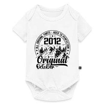 2012 Oktober Original: Geschenk zum 12-jährigen Jubiläum - Baby Premium Kurzarmbody - Weiß - Vorne