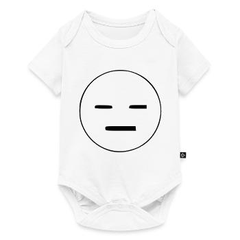 Emoji esquisse sans émotion noir - Body à manches courtes Premium Bébé - blanc - Devant