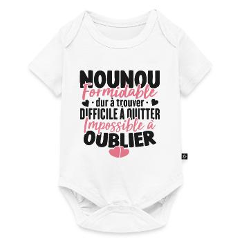 Nounou Formidable Super Idée Cadeau Pour Nounou - Body à manches courtes Premium Bébé - blanc - Devant