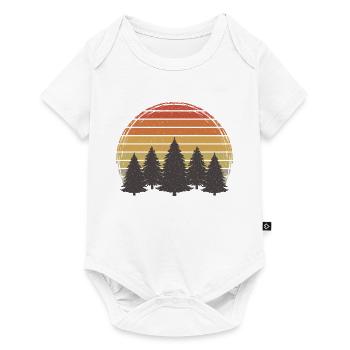 Vintage Forest Grunge Tree Retro Nature Sunset Trees - Body à manches courtes Premium Bébé - blanc - Devant