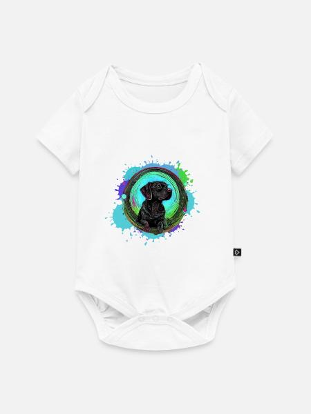 Hund, Profil, Malerei, Graffiti - Baby Premium Kurzarmbody - Weiß