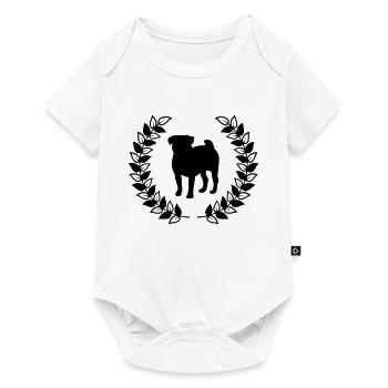Pug laurel wreath - Baby Premium short-sleeve bodysuit - white - Front