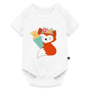 Fox schoolchild - Baby Premium short-sleeve bodysuit - white - Front