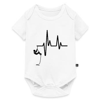 Grimpeurs en rappel avec un battement de coeur - Body à manches courtes Premium Bébé - blanc - Devant