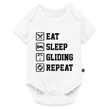 Eat Sleep Gliding Repeat Paragliding Parachute Par - Baby Premium Kurzarmbody - Weiß - Vorne
