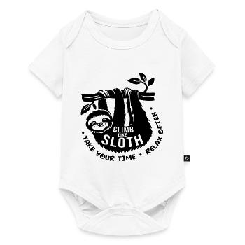 Climb Like Sloth Take Your Time Bouldering Rock Cl - Baby Premium Kurzarmbody - Weiß - Vorne