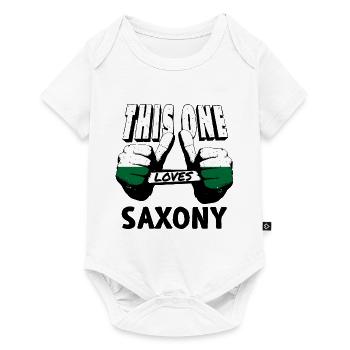 Drapeau de Saxe Drapeau saxon Ossi Holiday SN - Body à manches courtes Premium Bébé - blanc - Devant