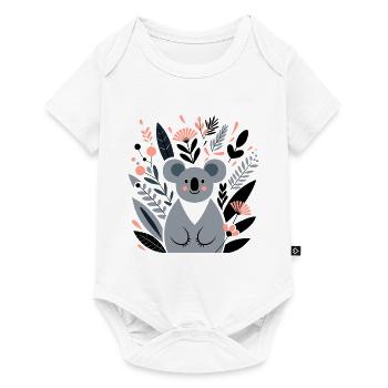 Koala mit Blumen - Baby Premium Kurzarmbody - Weiß - Vorne