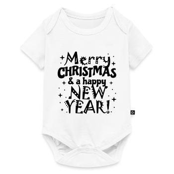 Joyeux Noël, Bonne Année - Body à manches courtes Premium Bébé - blanc - Devant