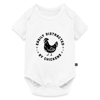 Chicken funny farm animal poultry farmer humor - Baby Premium short-sleeve bodysuit - white - Front