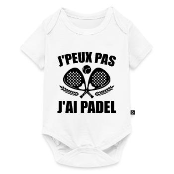 J'Peux Pas J'ai Padel Padel Raquette Padeliste - Body à manches courtes Premium Bébé - blanc - Devant