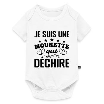 Gift Mounette Je suis une mounette qui tore - Baby Premium Kurzarmbody - Weiß - Vorne