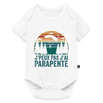 Ich kann nicht Gleitschirm, Gleitschirm Geschenk - Baby Premium Kurzarmbody - Weiß - Vorne