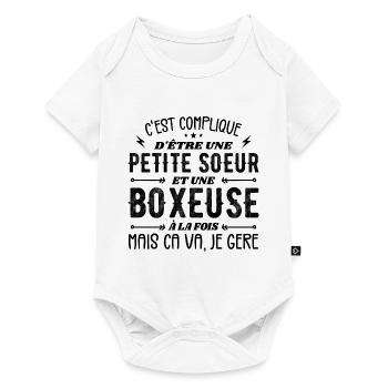 Petite Soeur et Une Boxeuse - Body à manches courtes Premium Bébé - blanc - Devant