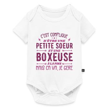 Petite Soeur et Une Boxeuse - Body à manches courtes Premium Bébé - blanc - Devant