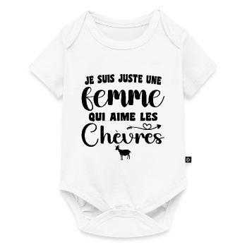 Je Suis Juste Une Femme Qui Aime Les Chèvres - Body à manches courtes Premium Bébé - blanc - Devant