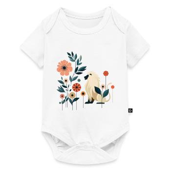 Floral Lion - Baby Premium short-sleeve bodysuit - white - Front
