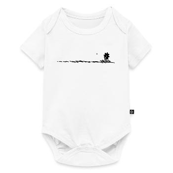 Cartoon flower in the grass with insect - Baby Premium short-sleeve bodysuit - white - Front