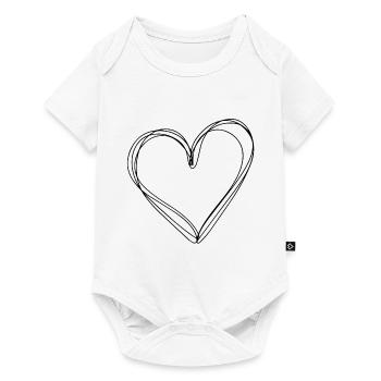 Illustration de coeur - Body à manches courtes Premium Bébé - blanc - Devant