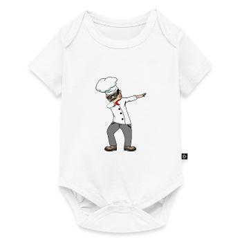 Chef cuisinier chef tamponnant drôle danseur - Body à manches courtes Premium Bébé - blanc - Devant
