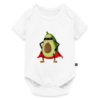 Avocado superhero hero cape mask funny - Baby Premium short-sleeve bodysuit - white - Front