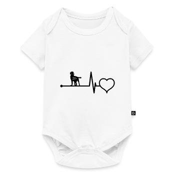 Labrador Retriever black heartbeat heart line - Baby Premium short-sleeve bodysuit - white - Front
