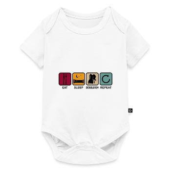 Bobsleigh Bobsleigh Eat Sleep Saying Retro Funny - Baby Premium short-sleeve bodysuit - white - Front