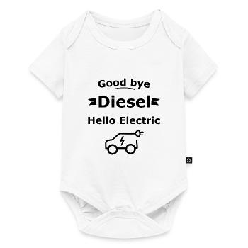 Hallo Elektroauto - Baby Premium Kurzarmbody - Weiß - Vorne