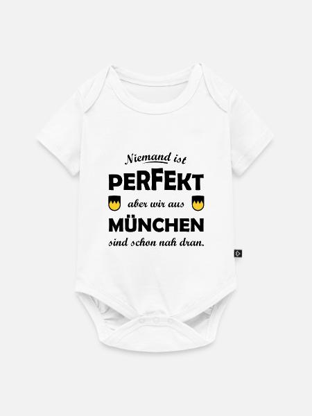 Perfekt aus München - Baby Premium Kurzarmbody - Weiß