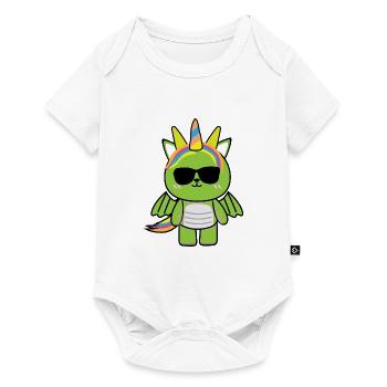 Little Dragon Motif Baby Girl Sweet Green Cool - Baby Premium short-sleeve bodysuit - white - Front