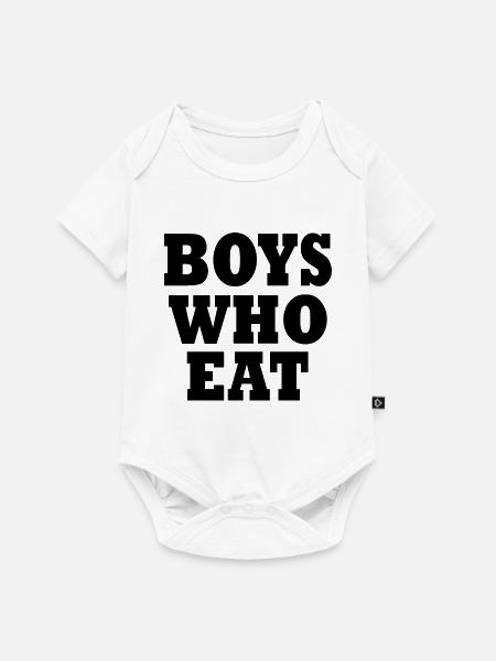 Boys who eat - Baby Premium Kurzarmbody - Weiß