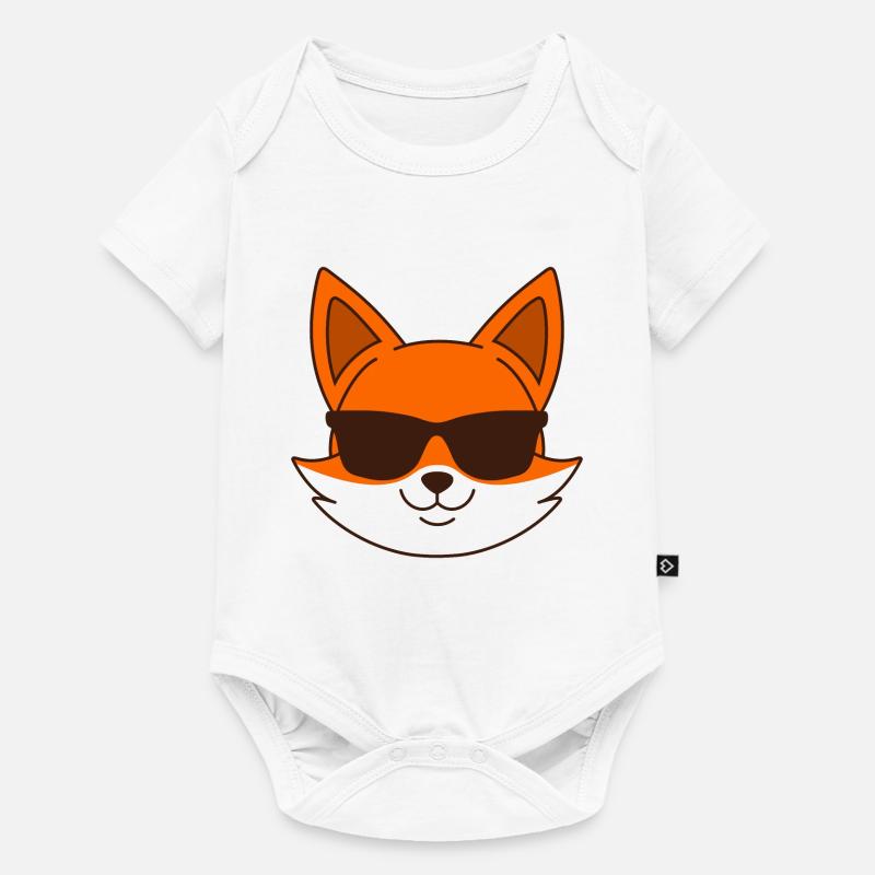 Fuchs mit Sonnenbrille - Baby Premium Kurzarmbody - Weiß