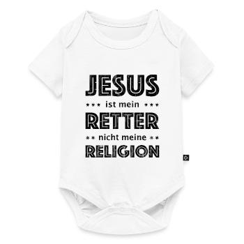 Jesus ist mein Retter nicht meine Religion - Baby Premium Kurzarmbody - Weiß - Vorne