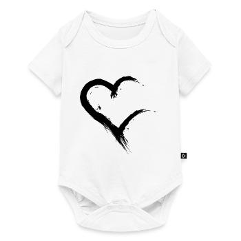 Vecteur de design noir ouvert incomplet de coeur - Body à manches courtes Premium Bébé - blanc - Devant
