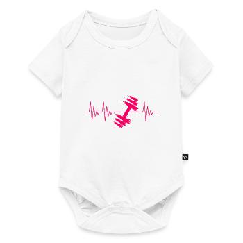 Dumbbell heartbeat ECG - Baby Premium short-sleeve bodysuit - white - Front