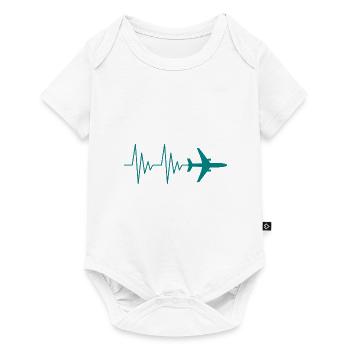Pilote d'avion EKG love heartbeat love - Body à manches courtes Premium Bébé - blanc - Devant