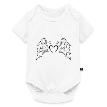Heart angel wing black - Baby Premium short-sleeve bodysuit - white - Front