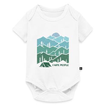 I hate people outdoor winter camping in the mountains - Baby Premium short-sleeve bodysuit - white - Front