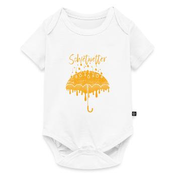 Schietwetter Regen Regenwetter Norddeutsch Platt - Baby Premium Kurzarmbody - Weiß - Vorne