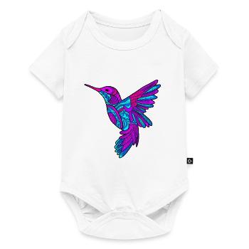 Colibri coloré en cadeau de style mandala - Body à manches courtes Premium Bébé - blanc - Devant