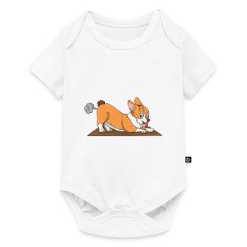 Corgi le petit chien chiots - Body à manches courtes Premium Bébé - blanc - Devant