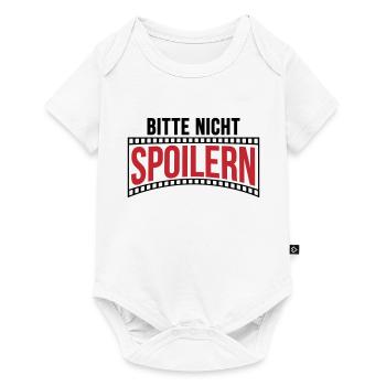 Farben änderbar | Bitte nicht Spoilern - Baby Premium Kurzarmbody - Weiß - Vorne