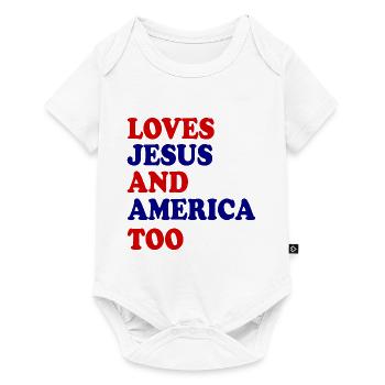 loves jesus and america too - Body à manches courtes Premium Bébé - blanc - Devant