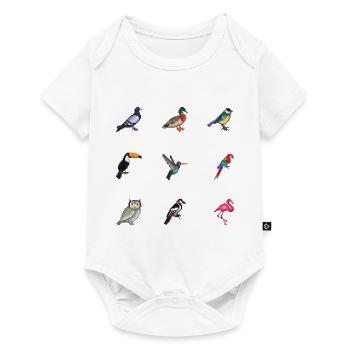 Vögel - Baby Premium Kurzarmbody - Weiß - Vorne